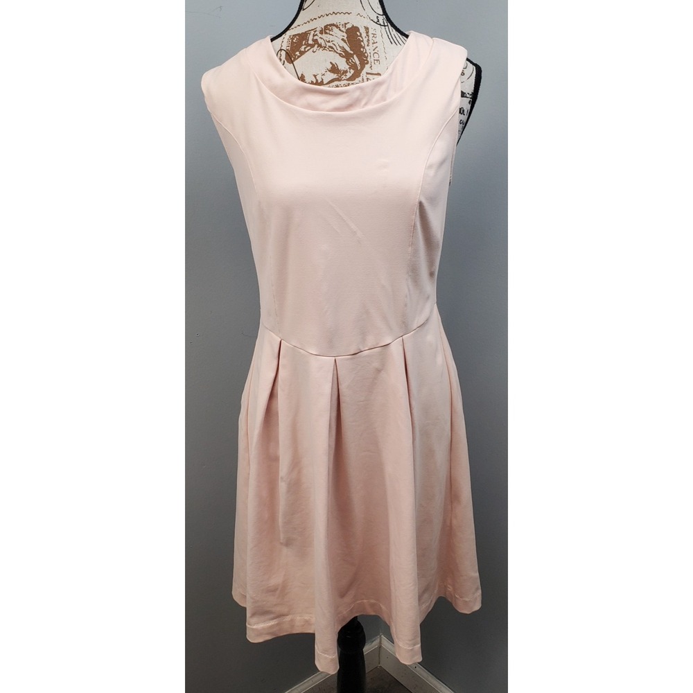 Cynthia Rowley Fit & Flare Dress Women S Pink Sleeveless Formal Pleated Back Zip